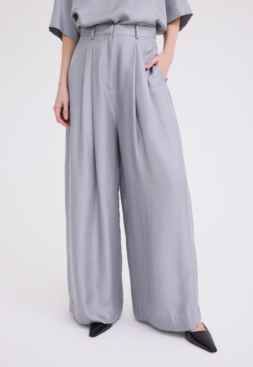 Jac + Jack Poirot Silk Twill Pant - Oxide Grey